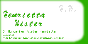 henrietta wister business card